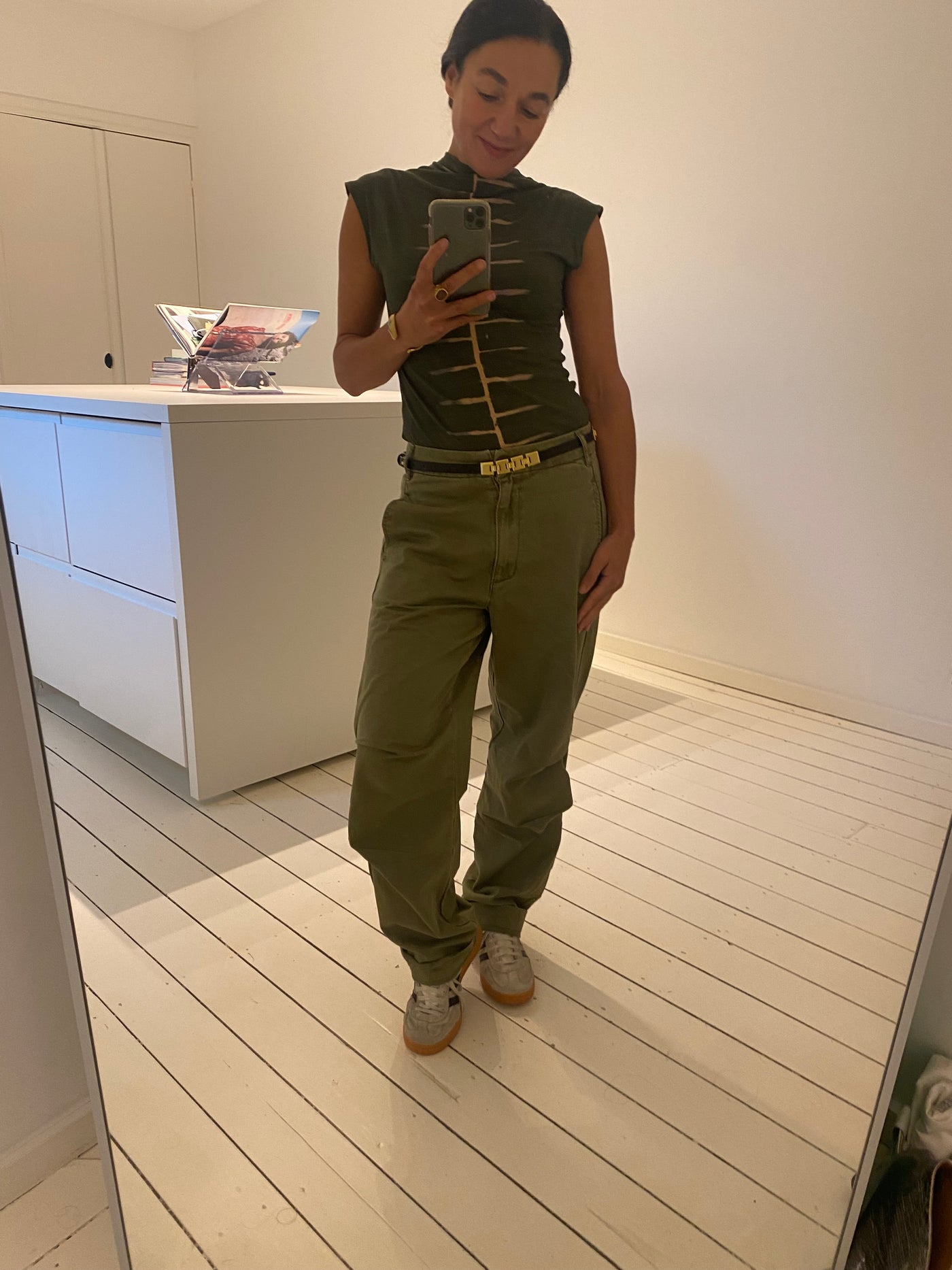 Rabens Saloner Canvas Broek Ahlpas Burnt Olive
