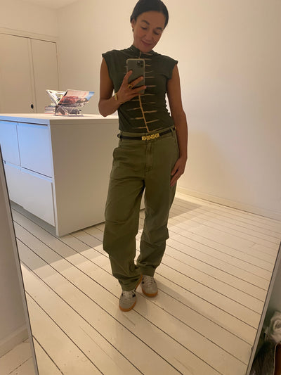 Rabens Saloner Canvas Broek Ahlpas Burnt Olive