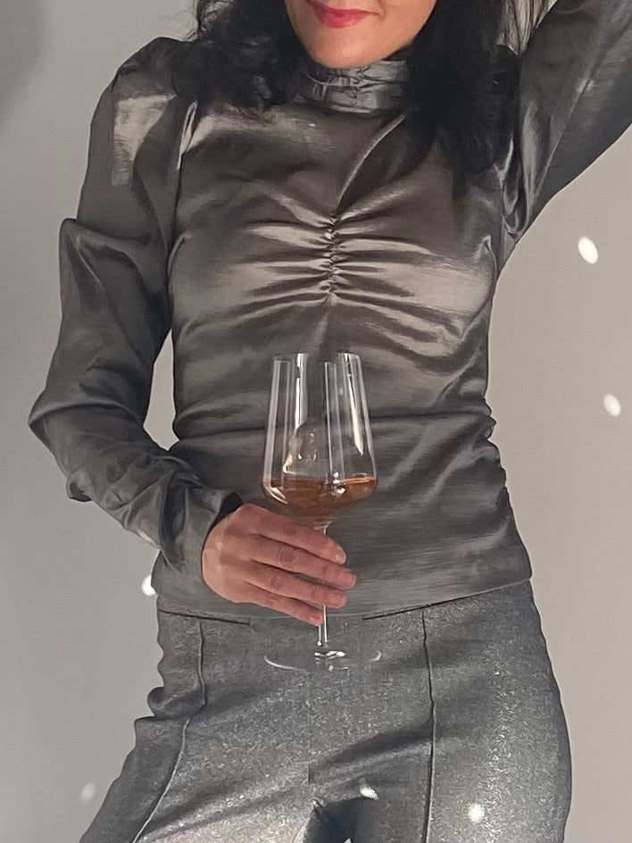 Gestuz YessicaGZ Blouse Zwart Zilver Metall