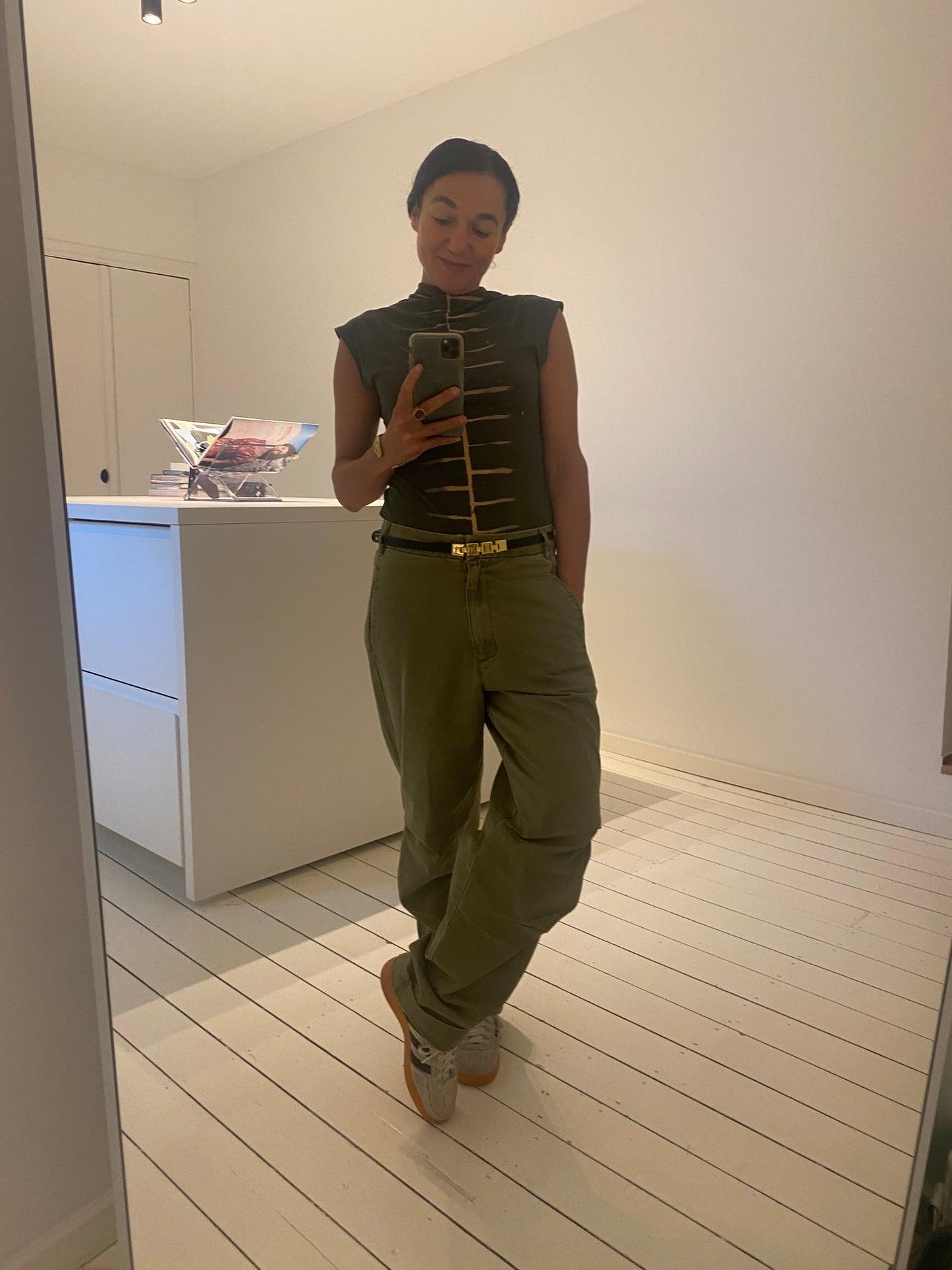 Rabens Saloner Canvas Broek Ahlpas Burnt Olive