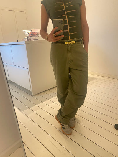 Rabens Saloner Canvas Broek Ahlpas Burnt Olive