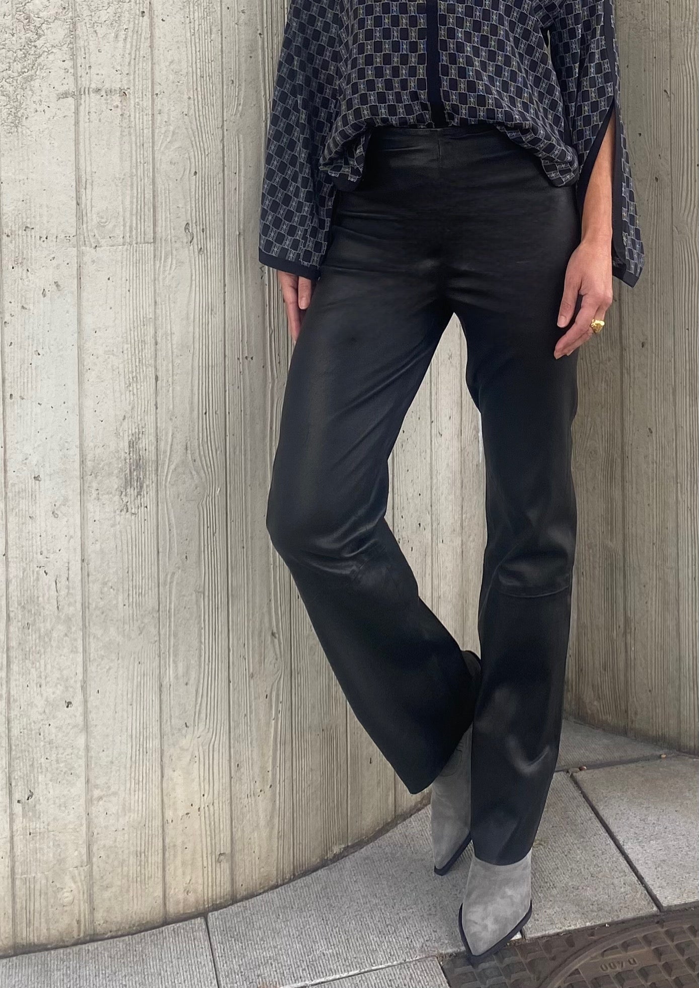 Day Madisson broek Leer Zwart