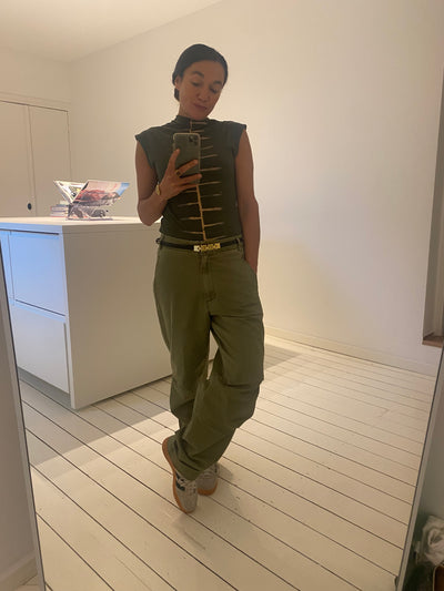 Rabens Saloner Canvas Broek Ahlpas Burnt Olive