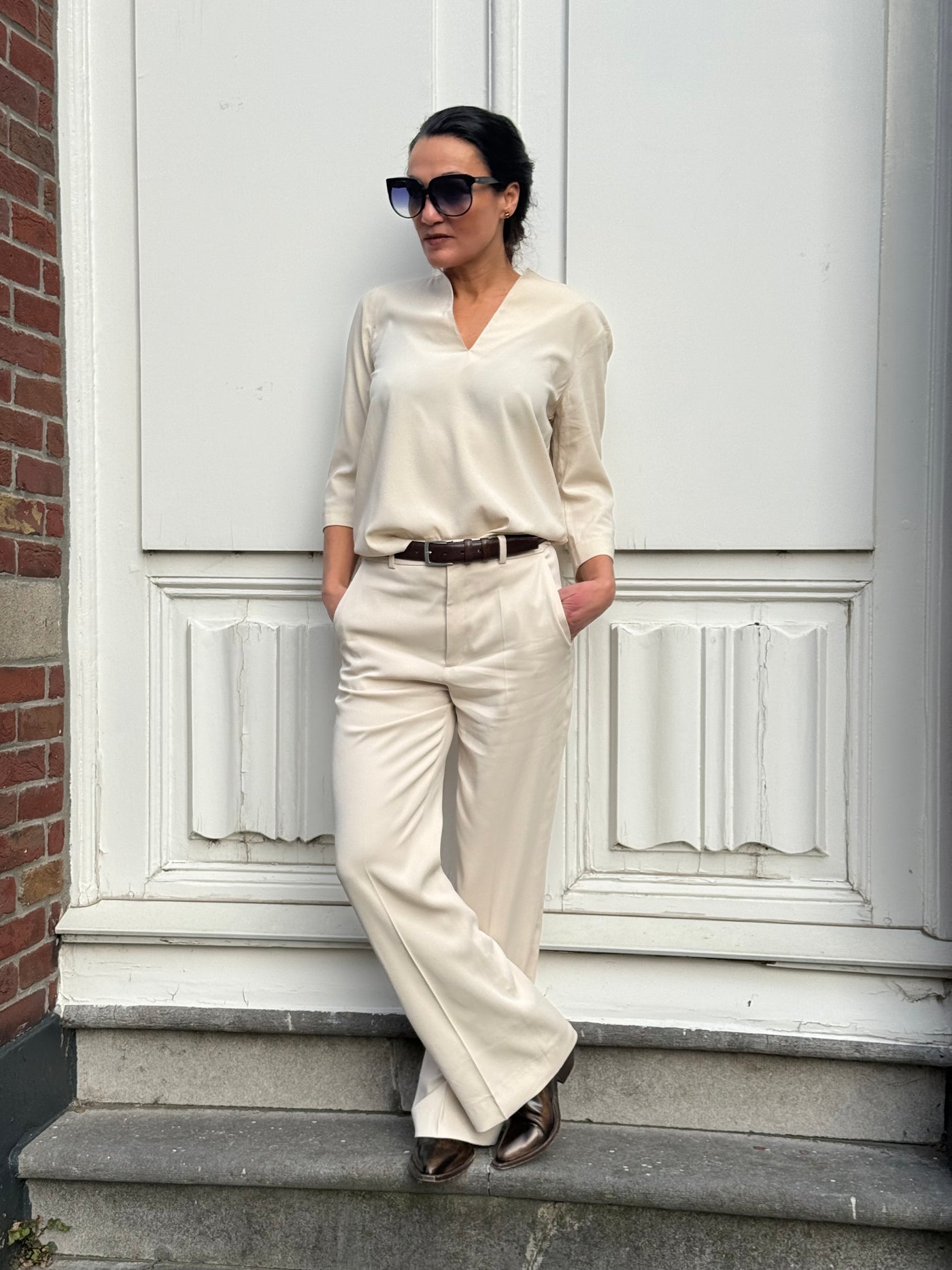 Ahlvar Gallery Nala Blouse Cream 100% Zijde