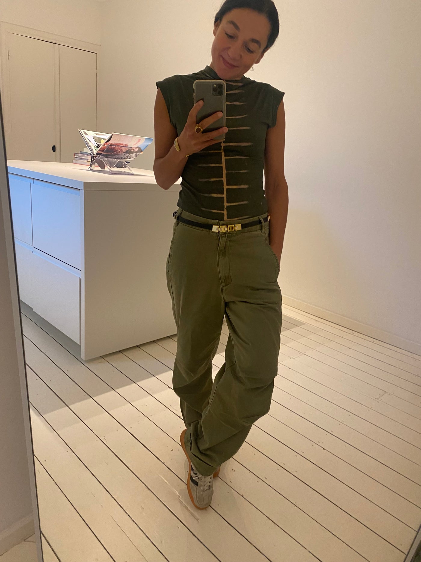 Rabens Saloner Canvas Broek Ahlpas Burnt Olive