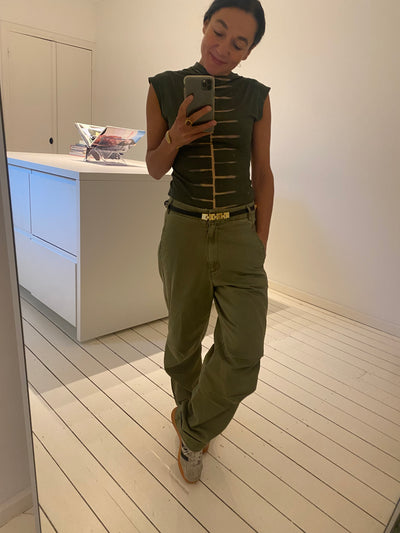 Rabens Saloner Canvas Broek Ahlpas Burnt Olive