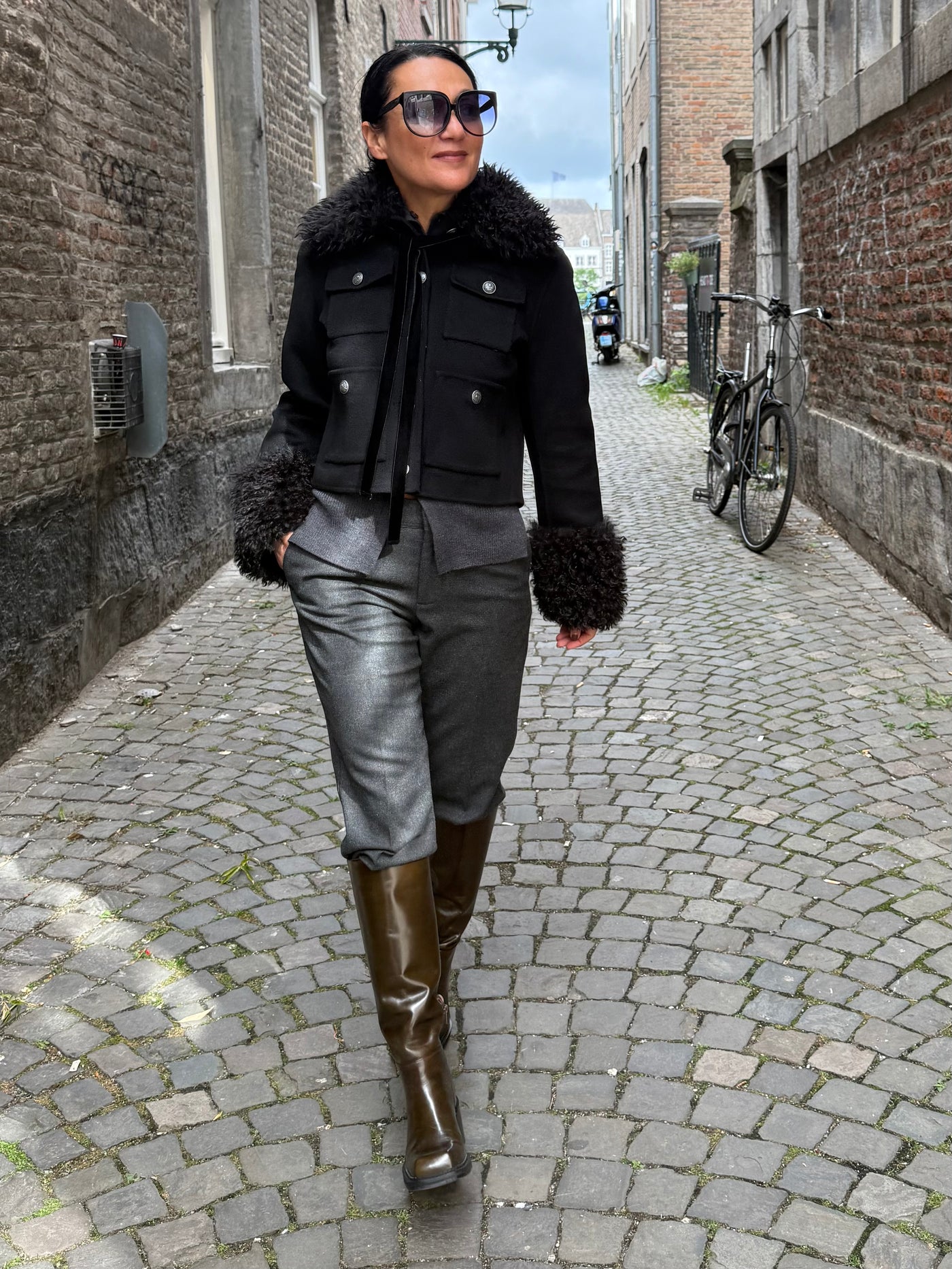 Kooples jas  Double face Zwart jas