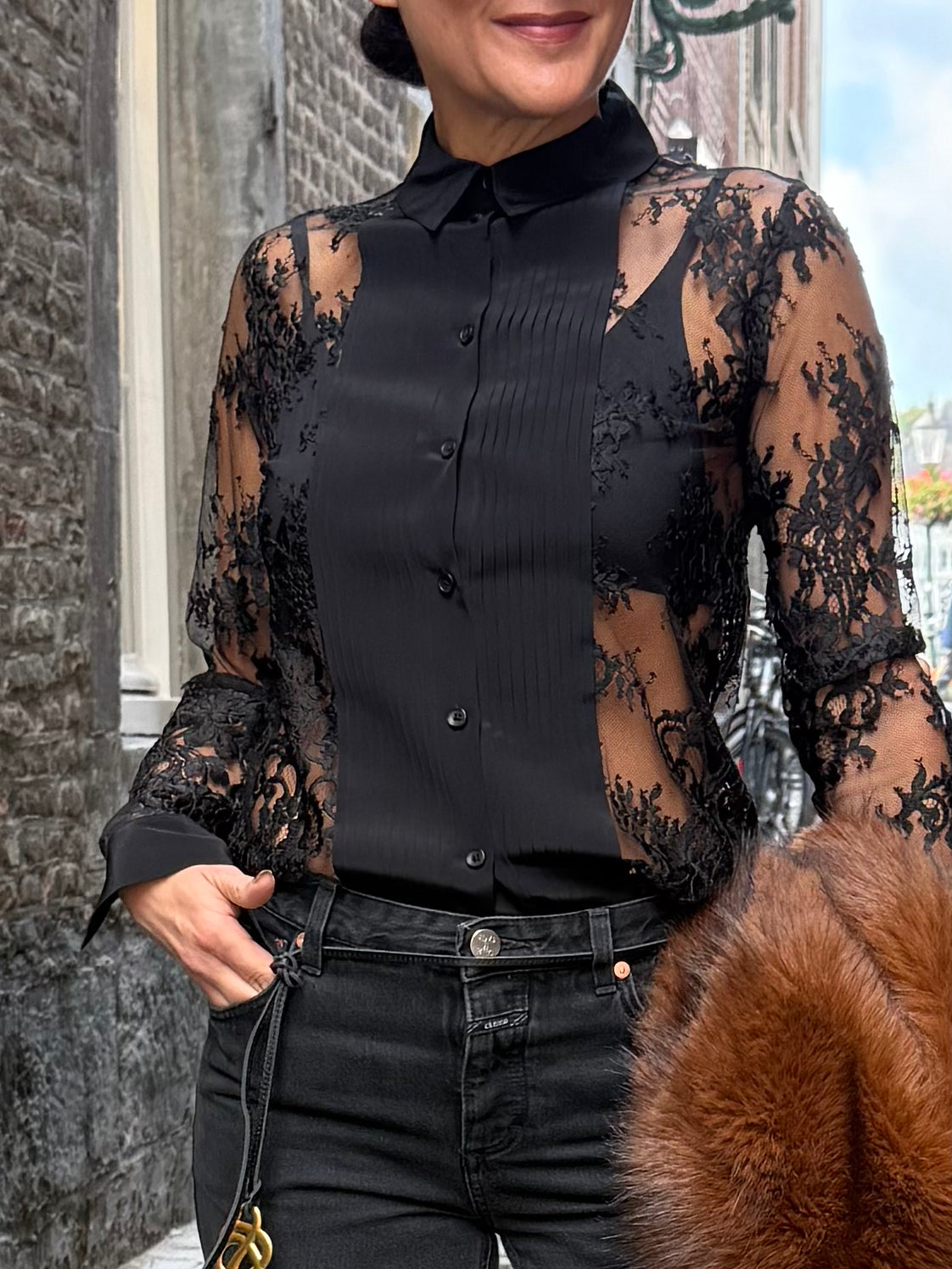 Kooples Blouse Lace Zwart