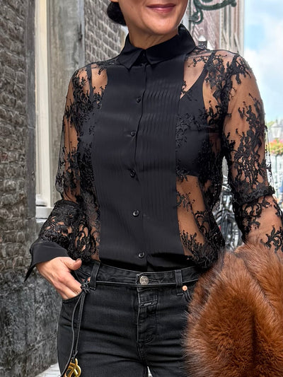 Kooples Blouse Lace Zwart