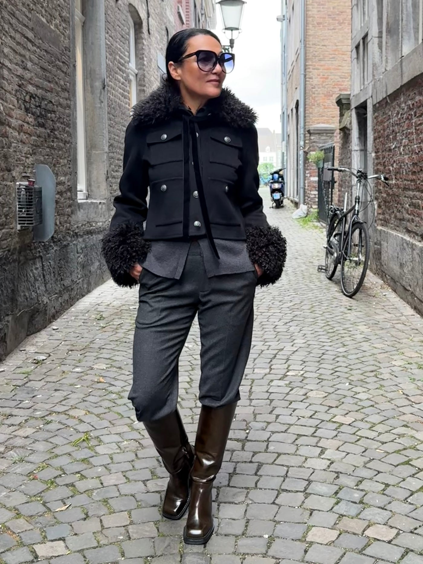 Kooples jas  Double face Zwart jas