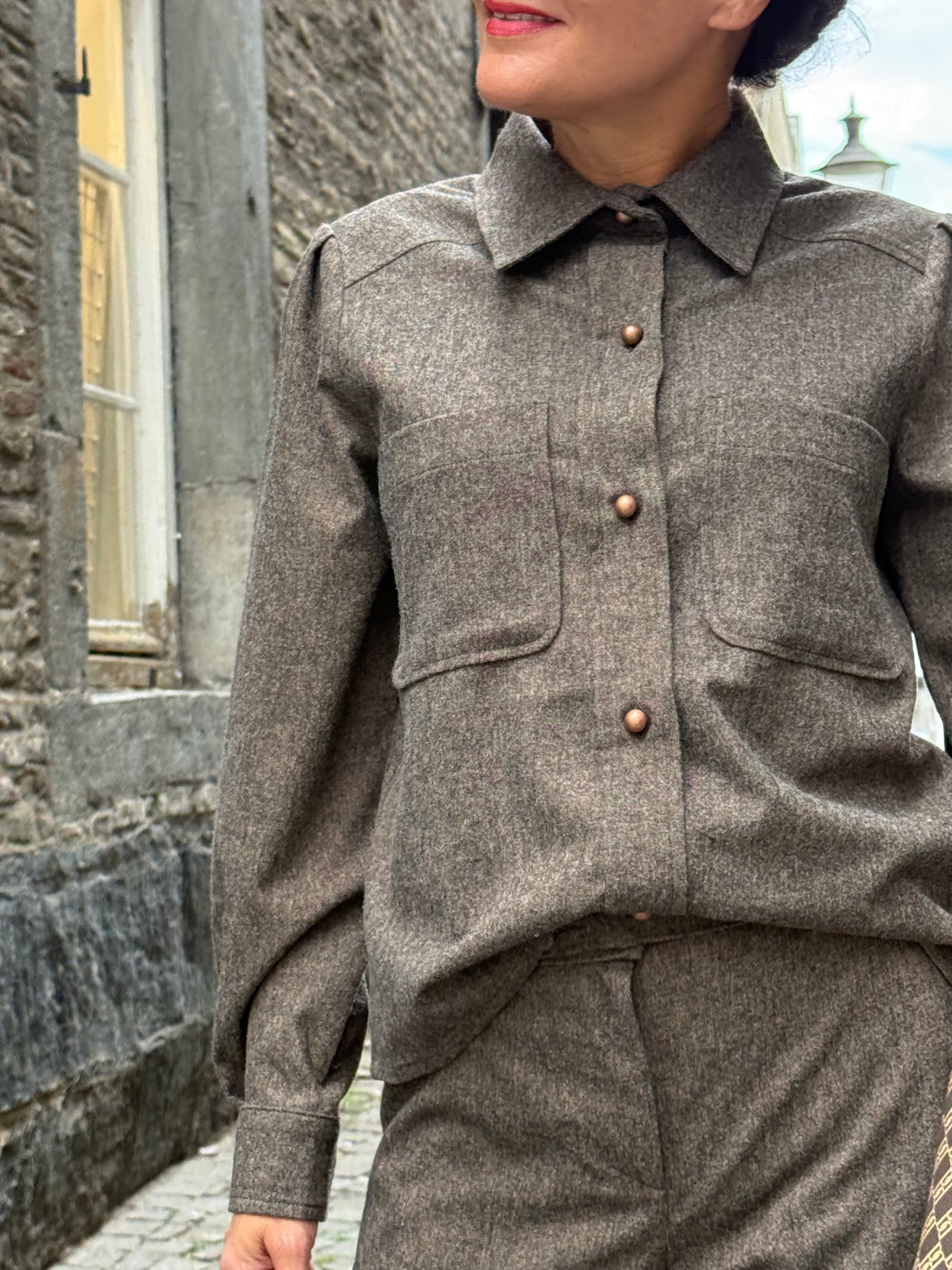 Sessun Blouse Theowool Bruin