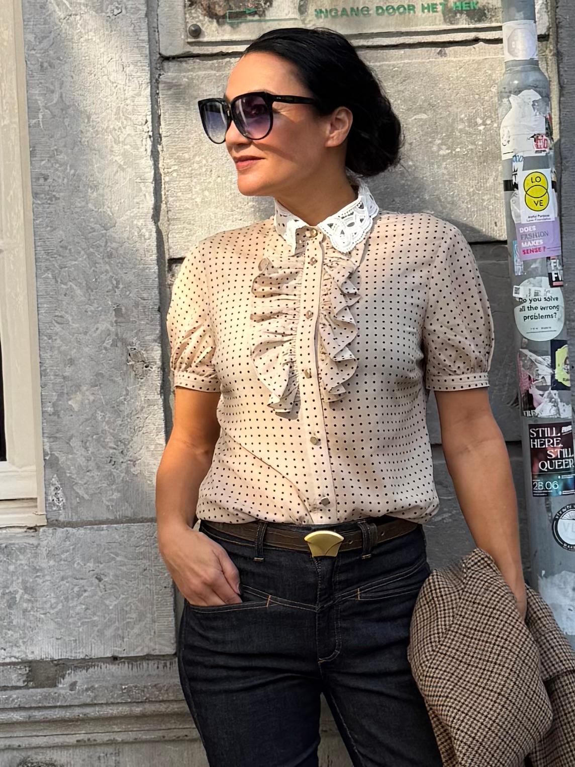 Kooples Blouse Small Dots Korte mauw