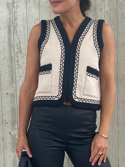 Antik Batik Wilma Gilet Cream