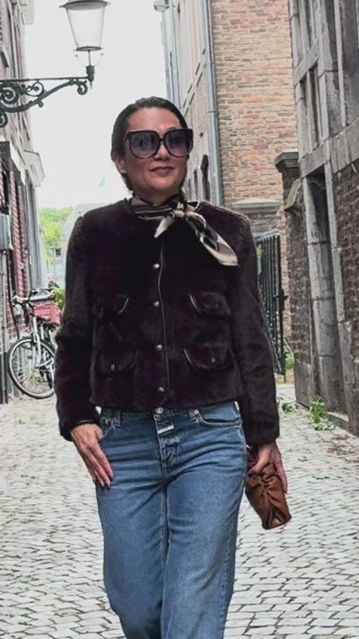 Kooples Trend vest/jas Bruin