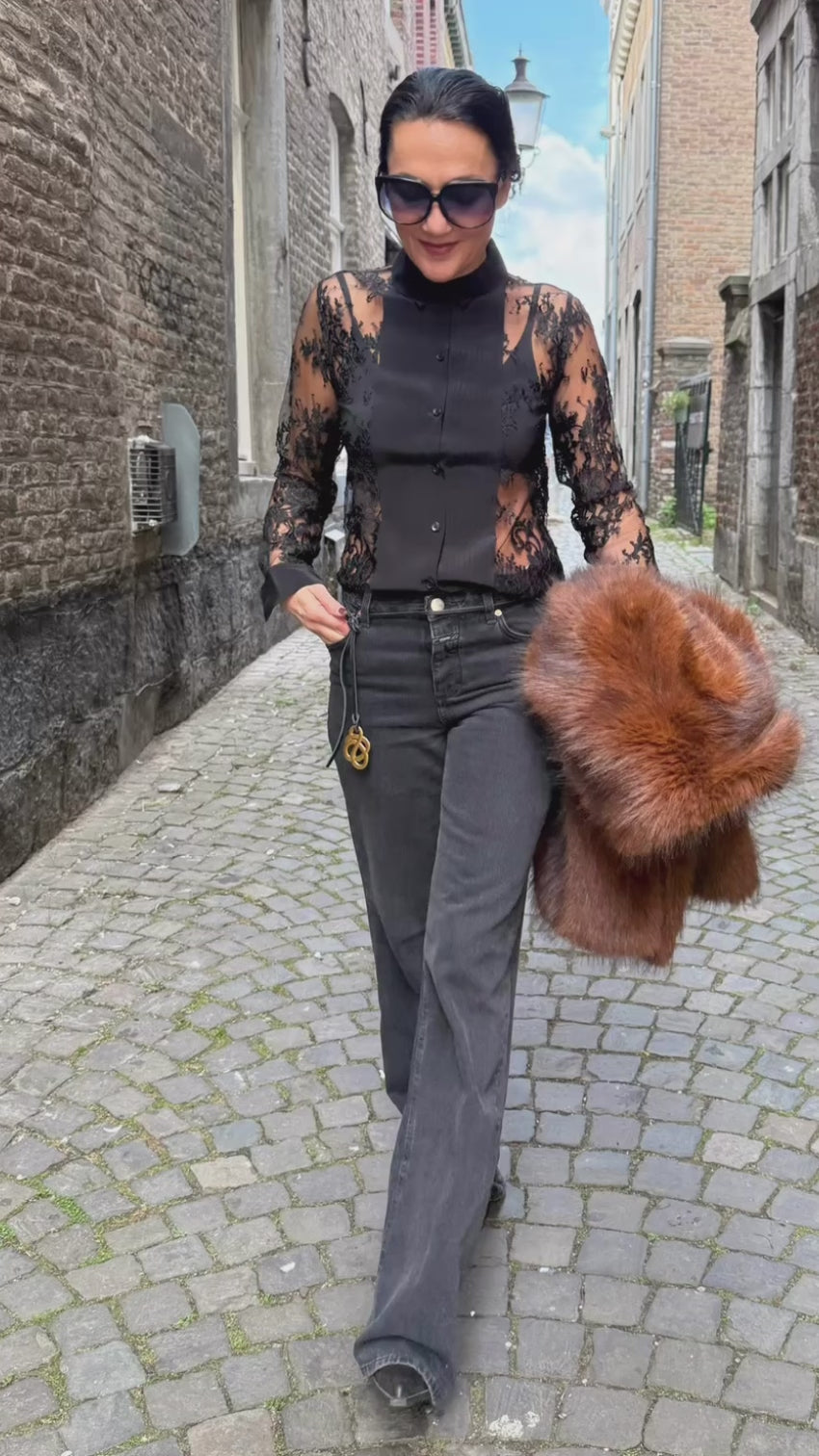 Kooples Blouse Lace Zwart